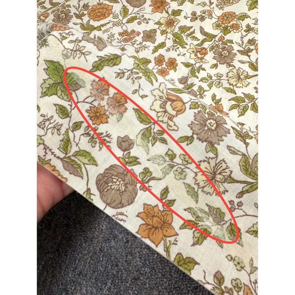 Vintage 70s Tastemaker Earthy Floral Twin Sheet Set Boho Cottagecore